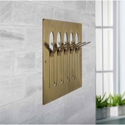 Resim tino furniture Gold Metal Duvar Mutfak Banyo Havlu Askısı 40x20 Cm 