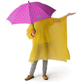 Resim Coral High Kids Neon Pembe Su Yeşili Kalp Desenli Çocuk Şemsiyesi 12660 