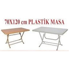 Resim Buyukarısoy Gardelia 1.Sınıf Katlanır Beyaz Ve Teak 70X120 Plastik Masa Bahçe 