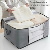 Resim 120L/90L/75L, Giysiler, Yatak Takımları, Oyuncaklar vb. Depolama için Uygun, Dayanıklı Kumaş, Depolama Sorunlarını Çözmenin Kolay, Non-Woven Malzeme, Fermuar Kapatma, Giysiler Depolama Organizatörü 