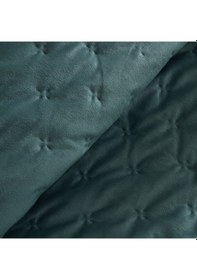 Resim Karaca Home Granel Çift Kişilik Kadife Yatak Örtüsü Petrol Petrol 