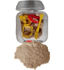 Resim Oyun Kalıbı Hediyeli Kurumayan Kinetik Kum 800 Gram Ve Kalıp Hediyeli Oyun Kumu Yapışmaz Kum Krem 