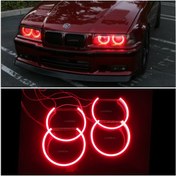 Resim BMW E36 Angel Eyes Halka Kırmızı Pamuk Led 