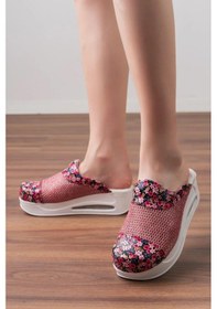 Resim Kırmızıçiçek Fileli Tasarım Kadın Airmax Tam Ortopedik Anatomik Güzellik Merkezi,sağlık Sabo Terlik Kırmızı 