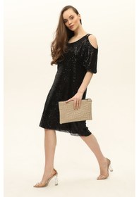 Resim Morpelikan Bej Zigzag Clutch Kadın Portöy Çanta Bej 