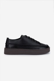 Resim Valmenti Erkek Hakiki Deri Siyah Deri Sneakers & Spor Ayakkabı 