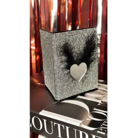 Resim Oasis Life Taşlı Ruhsat Kılıfı Kalp Ayna ve Tüy Koleksiyon 