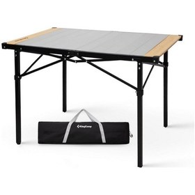 Resim Kingcamp Granite Pro M 102x70 Katlanır Lux Kamp Masası Ahşap - Gri 