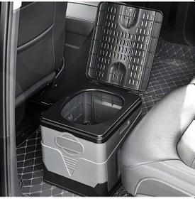 Resim Dashanshop Siyah Gri Taşınabilir Araç Tuvaleti Kolay Kullanım 