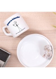 Resim Para Bizde Tasarımlı Eğlenceli Türk Kahve Fincanı Hediyelik Tekli Fincan Beyaz 