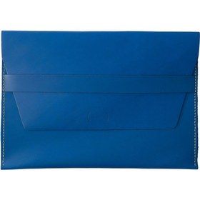 Resim Apple Uyumlu MacBook Air-pro M1-m2-m3-m4 Hakiki Deri Kılıf Canlı Mavi Sert 