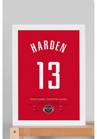 Resim James Harden Forma Çerçeveli Tablo - Nba Houston Rockets Jersey 