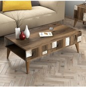 Resim Variant Madrid Orta Sehpa - Ceviz / Beyaz Mermer 