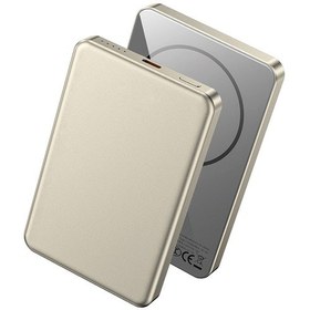 Resim Wiwu P15 Led Işık Göstergeli Ultra İnce Pd 20w Kablosuz Powerbank 5000mah 15w Titanyum-gold 