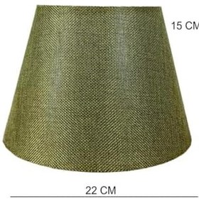 Resim Bohhem Abajur Başlığı Hazır Şapka Haki Kırçıl Kumaş Haki 
