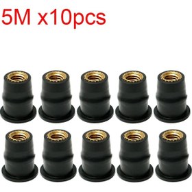 Resim Lasonstiges 30/10 Adet M5 / M6 Dışbükey Kauçuk Kuyu Perçin Somun Siyah Motosikletler İçin Kayık Ön Camlar Atv Autoroboile Aksesuarları 