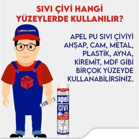 Resim Apel Hızlı Sıvı Çivi MK300 390G Ahşap, Cam, Plastik, Ayna Yapıştırıcı TUT319 