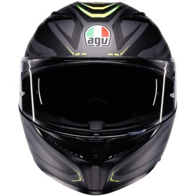 Resim Agv K3 Syth Mplk Matt Black Yellow Fluo Kapalı Kask 
