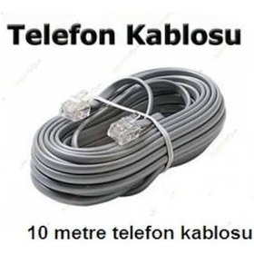 Resim 10 Metre Hazir Soketli Telefon Adsl Modem Hat Kablosu 