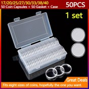 Resim 50 Adet Set (40mm Yuvarlak Kutu + İç Ped + Saklama Kutusu) Madeni Para Koleksiyon Kutusu, Anma Madeni Para Kapsülü, Yuvarlak Plastik Madeni Para Kutusu, Madalya Askeri Madeni Para Kutusu, Madeni Para Koleksiyon Malzemeleri, Sanat ve El Sanatları Malzemeleri 