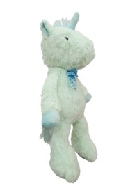 Resim Sevimli Boynuzlu Peluş At 42 Cm Oyuncak Uyku Arkadaşım Yeşil 