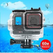 Resim Insta360 Ace Pro Puluz İçin 60m Sualtı Su Geçirmez Muhafaza Kılıfı, Taban Adaptörü Ve Vidalı Şeffaf 