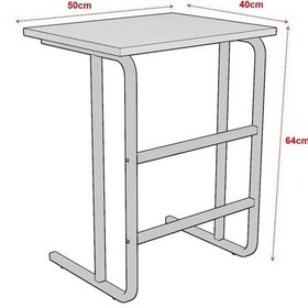 Resim Metallica Concept Pür Metal Ayaklı Laptop Sehpası Kahvaltı Masası Çalışma Sehpası Çam Beyaz 