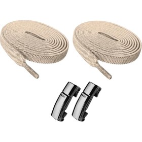 Resim Dopar Elastik Akıllı Kilitli Bağcık Mıknatıslı Metal Tak Bırak Spor Ayakkabı Bağcığı 100 cm 