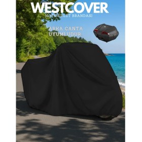 Resim WestCover Peugeot Pulsion 125 Branda Arka Çanta Uyumlu (Siyah Renk) 4 Mevsim Motosiklet Brandası Örtüsü 