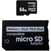 Resim Memory Stick Pro Duo 128GB PSP Hafıza Kartı MS Adaptör PSP Mikro SD Kart Çevirici POPKONSOL