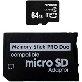 Resim Memory Stick Pro Duo 128GB PSP Hafıza Kartı MS Adaptör PSP Mikro SD Kart Çevirici POPKONSOL