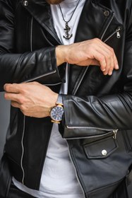 Resim Castries Yandan Fermuarlı Kemerli Slim Fit Erkek Deri Ceket - SIYAH / M 