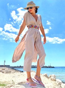 Resim BEACHTALK Kadın Kruvaze Yaka Plaj Elbisesi 