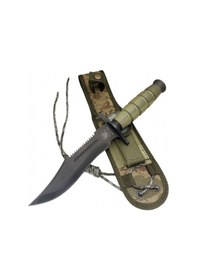 Resim Halmak 0698 Haki Komando Bıçağı 30cm - Testere Detaylı, Oluklu, Kılıflı Diğer 