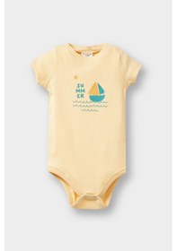 Resim DeFacto Erkek Bebek 2'li Takım Baskılı Kısa Kollu Fitilli Kaşkorse Tişört Beli Lastikli Şort E8228A525SMYL507 