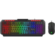 Resim Gamebooster Km-11b Knight Rainbow Siyah Gaming Klavye Mouse Set 