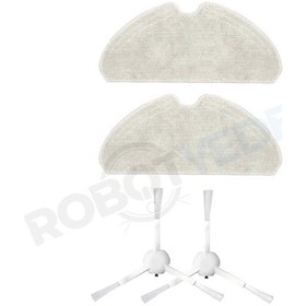 Resim Dreame D10s D10s Pro Uyumlu Yedek Mop Ve Beyaz Yan Fırça-4 Parça 