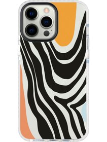 Resim shoptocase Iphone 14 Pro Max Uyumlu Lens Korumalı Anti Shock Zebra Art Tasarımlı Telefon Kılıfı 