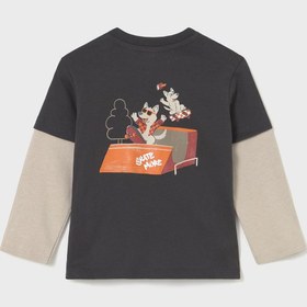 Resim MAYORAL Erkek Bebek Duble Kol Sweatshirt Gri 