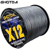 Resim Ghotda 500m Örgülü Olta İpi, 12 Tel Süper Güçlü Multifilament, 0.16-0.55mm Çap, 11.34-54.43KG Test, Dayanıklı Gri Telli Sazan ve Büyük Oyun Balıkları İçin, Olta Örgüsü 