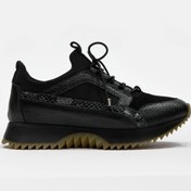 Resim NILUFARR Sidney Siyah Hakiki Deri Yılan Desenli Kadın Sneaker 