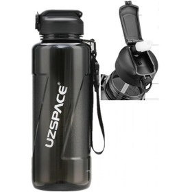 Resim Uzspace 6058 Tritan Pipetli 1500 Ml Matara Şeffaf Gövde Siyah 