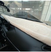 Resim Yumuşak Tüylü Oto Torpido Bagaj Üstü Örtü Peluş Halı Bej 130x40cm 