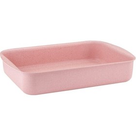 Resim 22x30 Cm Granit Köşeli Tepsi - Pembe Pembe 