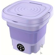 Resim Elmpaly 8 L Kompakt Katlanır Seyahat Çamaşır Makinesi Mor 
