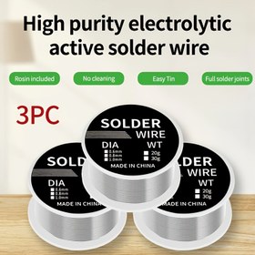 Resim 3PC20g / 30g Yüksek kaliteli 0.8 mm lehim teli bobini, elektronik tamir kaynak aracı aksesuarları, piller olmadan endüstriyel metal kalay tel şeritler 