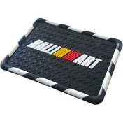 Resim caraks Kaydırmaz Silikonlu Ped Araç Göğüs Torpido Ev Ofis Çok Amaçlı Rallı Art Damalı Desen 18cmx13,5cm 