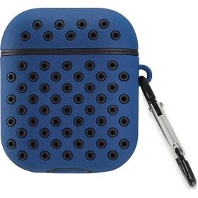 Resim İlkyaz Fashion Apple Airpods 2 (2.nesil) Spor Delikli Kılıf - Lacivert-Siyah 