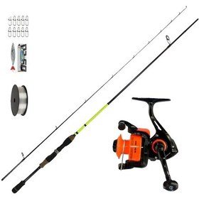 Resim Captain Spin 238cm 2 Parça Lrf Kamışı 2-12gr Bauer Score 200 Uygun Lrf Seti 