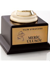 Resim Kişiye Özel Yılın Uykucusu Oscar Ödülü Altın Renk Dekoratif Hediye 